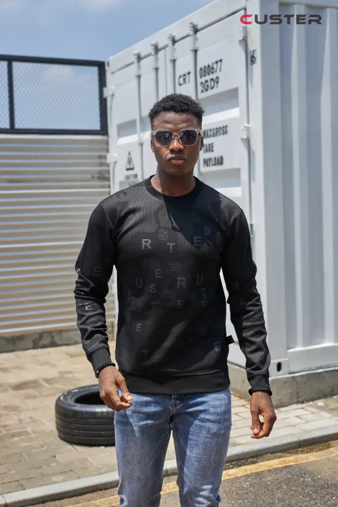 CUSTER JEANS HOODIE BLACK CR-23