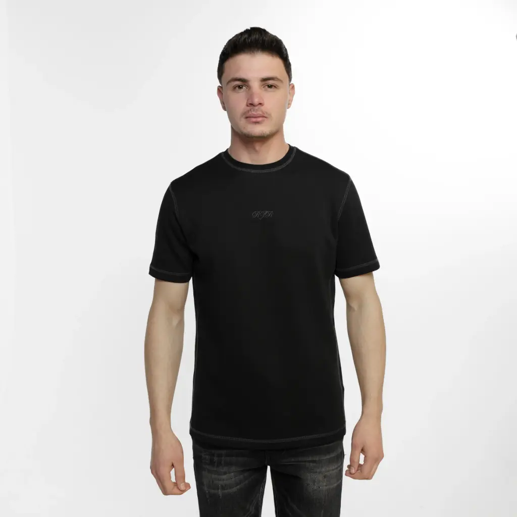 RJR REVERSE STITCHING BLACK T-046