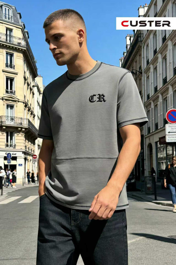 CUSTER GRAY T-SHIRT OV-08
