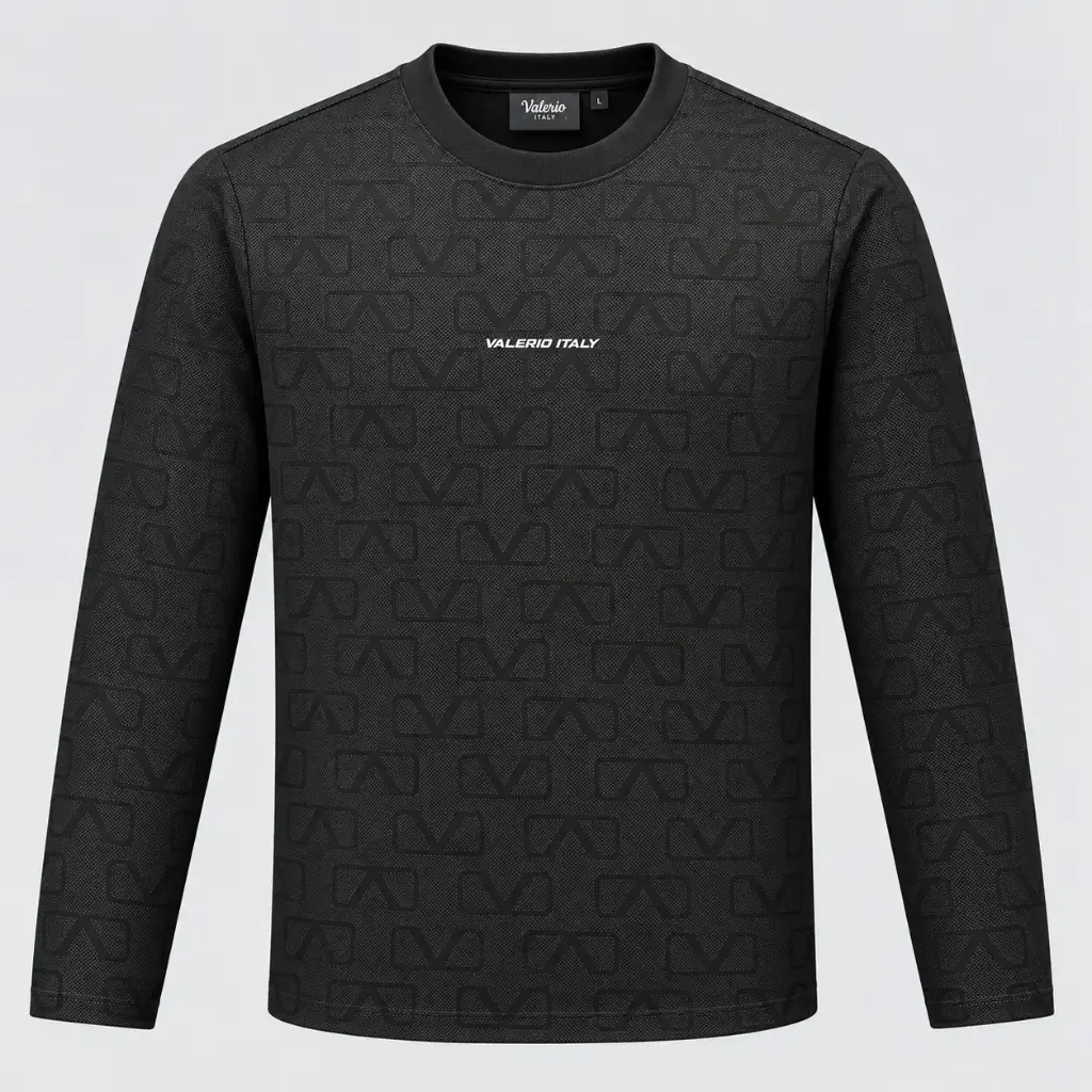 VALERIO T-SHIRT BLACK LONG SLEEVE VAL619B