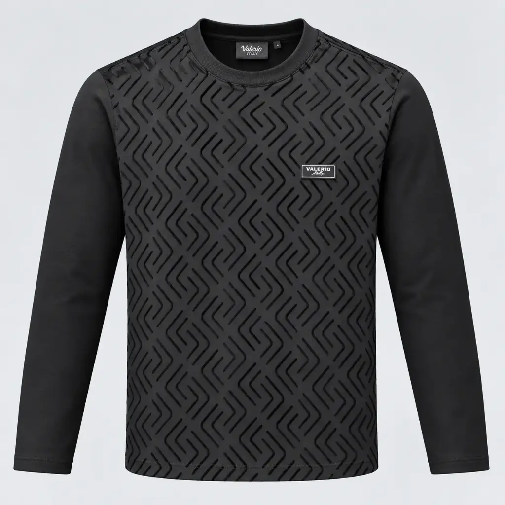 VALERIO T-SHIRT BLACK LONG SLEEVE VAL613