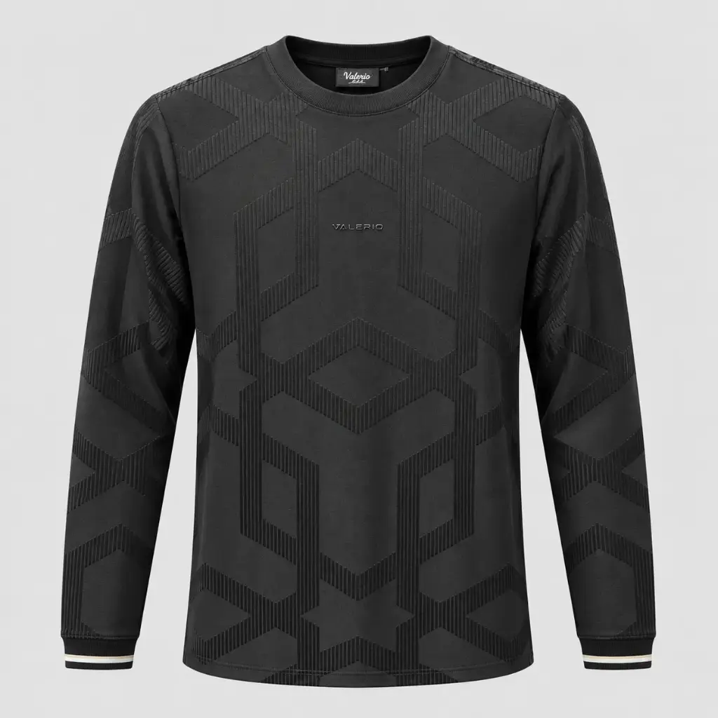 VALERIO T-SHIRT BLACK LONG SLEEVE VAL609