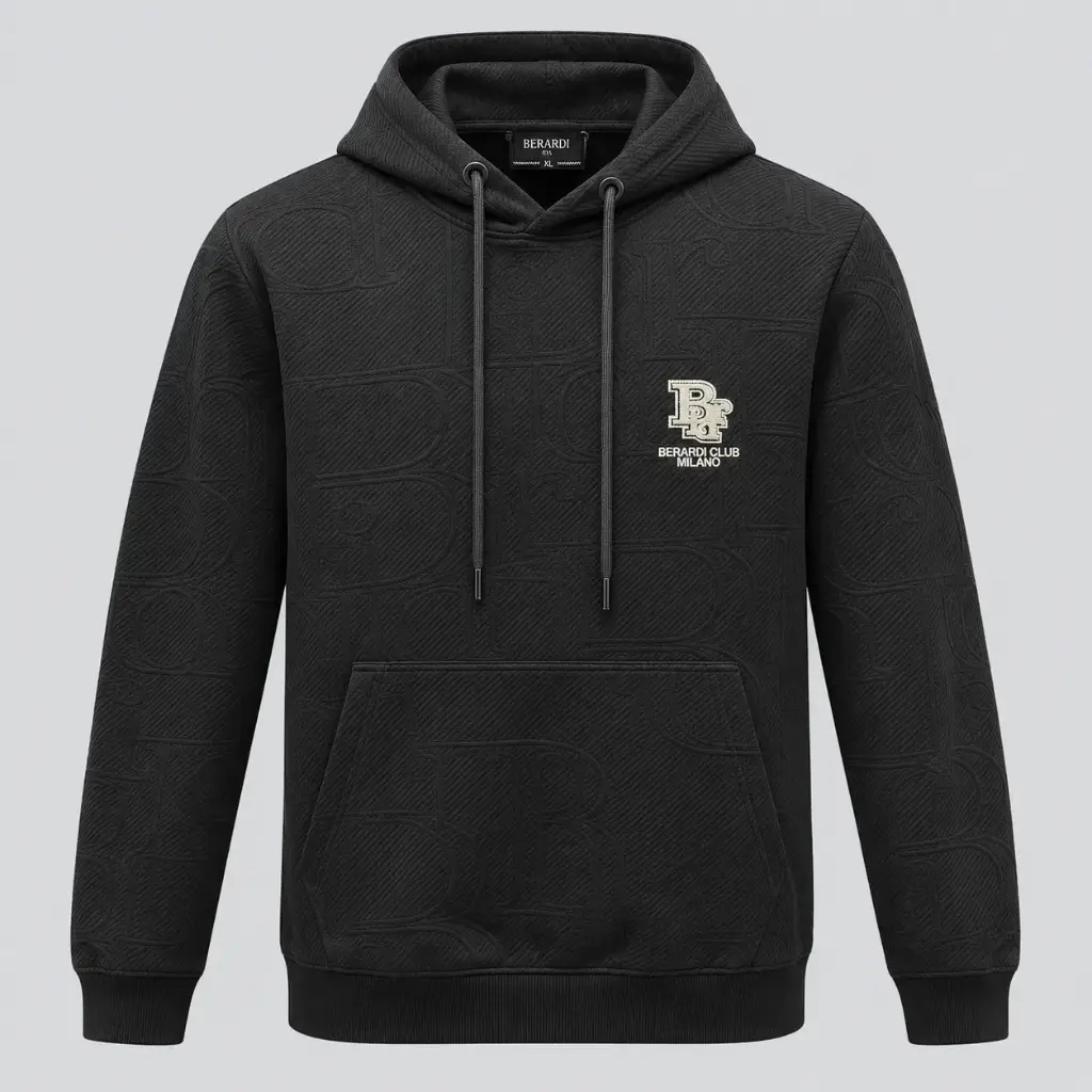 BERARDI MENS BLACK HOODIE 25357
